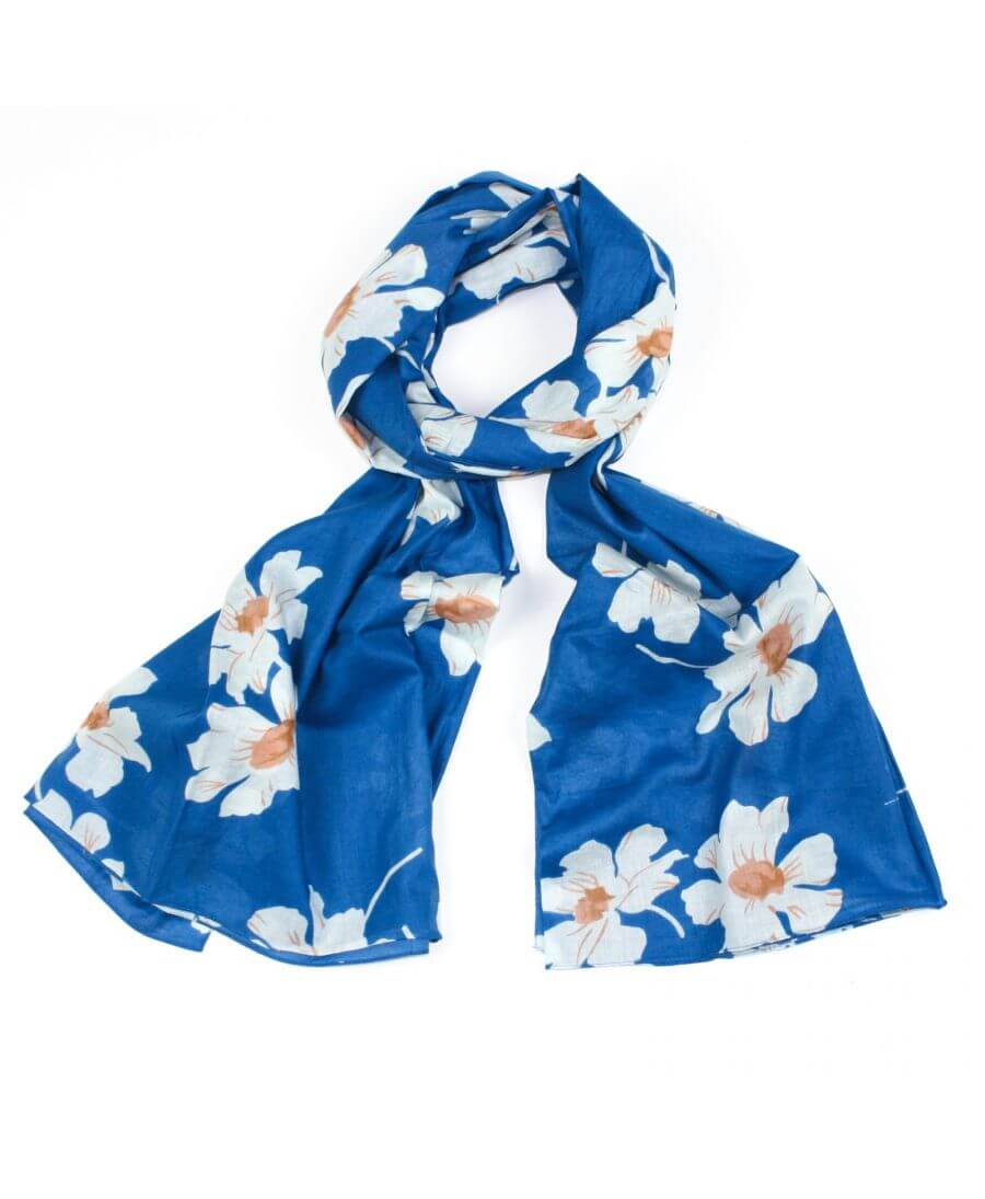 Saffron & Co modrý dámský maxi šátek Olive 1353 wd1353c12_BLUE