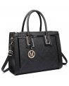 Elegantní velká kabelka do ruky i přes rameno, černá, v atraktivním business stylu, vhodná nejen do práce, vyrobená z kvalitní syntetické kůže.