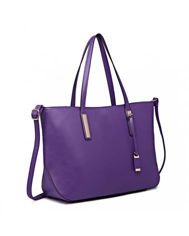 Miss Lulu fialová kabelka tote velká 1435 L1435_PE