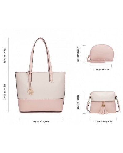 Miss Lulu kabelkový set růžovobéžový shopper kabelka 2023 LG2023_ROSE/BG