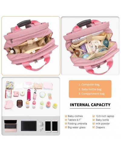 Kono mateřský přebalovací batoh na kočárek růžový s USB 2105 EM2105-USB_BK