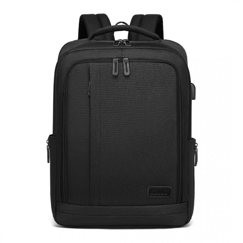 Kono černý batoh unisex s USB portem 2111 EM2111_BK