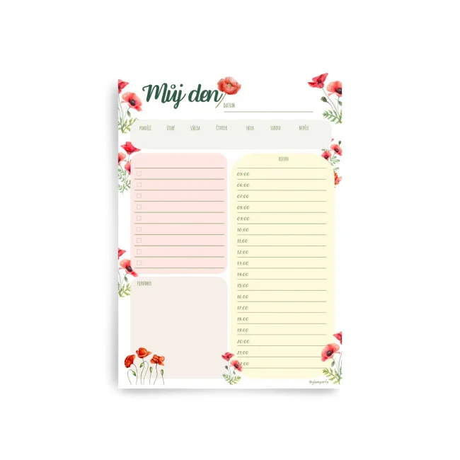 VLČÍ MÁK - denní plánovač DPL1
