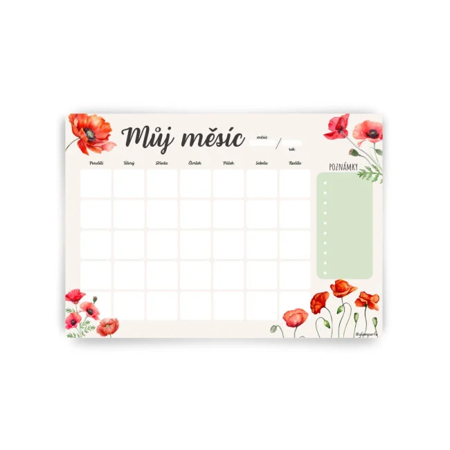 VLČÍ MÁK - měsíční plánovač MPL1