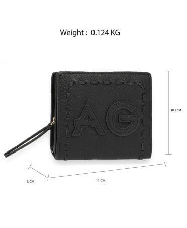 Anna Grace černá peněženka s logem AG 1105 AGP1105_BLACK