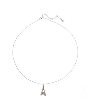 Anna Grace náhrdelník Silver Sparkling Crystal Eiffel Tower 53 AGN0053_SILVER